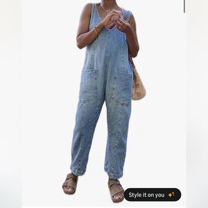 Light Blue Women’s Denim Jumpsuit Overalls